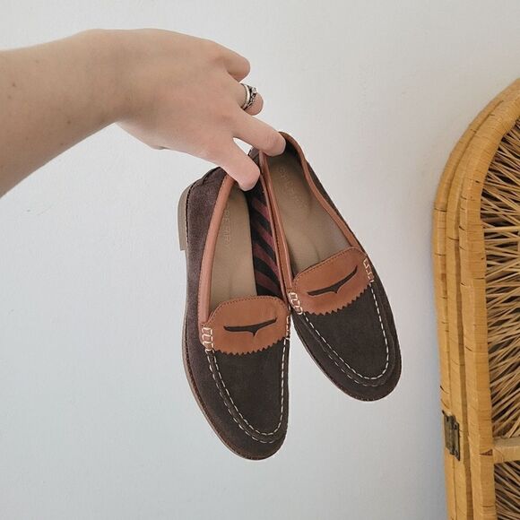 Sperry Waypoint Penny Suede Brown/Tan 5 - Picture 1 of 9